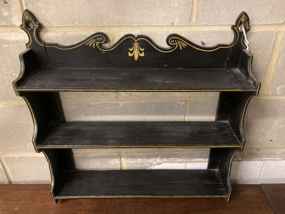 A Regency painted wall bracket, width 62cm, depth 14cm, height 62cm